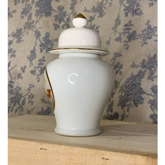 VTG Japan Porcelain Art of Chokin Iris Butterfly Ginger Jar with Gold Silver - Picture 4 of 8